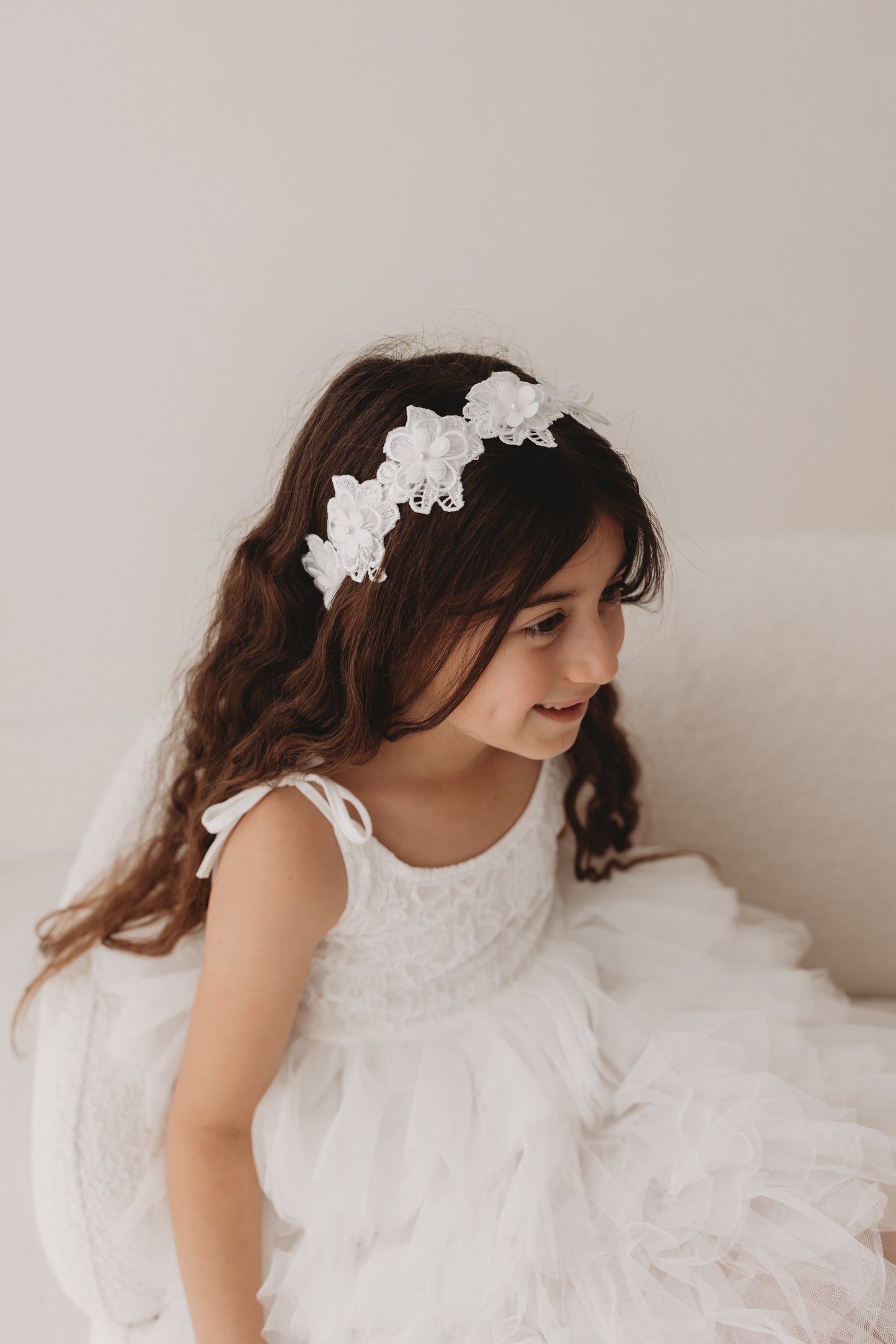 Flower Headband, White