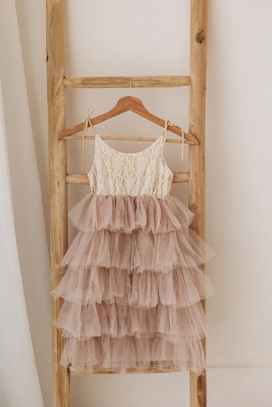 Riri Dress, Cream & Blush